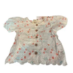 Jessica Simpson Girls Floral‎ Button Down Top Size 18M